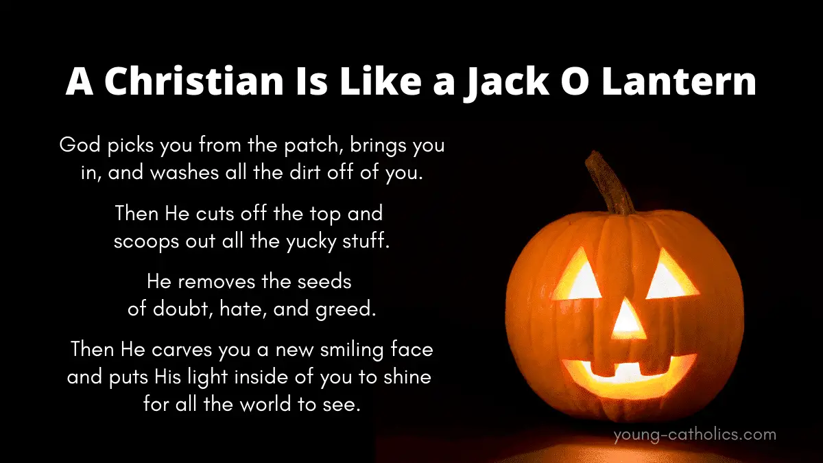 Shareable social media graphic for A Christian Is Like a Jack O Lantern