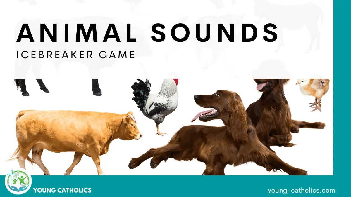 Animals with distinctive sounds, including dogs, a cow, a rooster, and a chick, which are some of the animals which could be used for this animal sounds game.