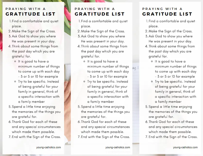 Make a Gratitude List Every Day and Pray with It - Young Catholics